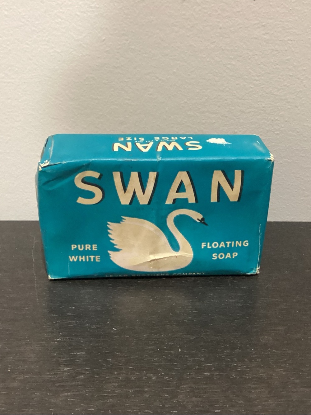 Vtg. 1940s 80 years old old SWAN Pure White Floating SOAP by Lever Bros. Co.